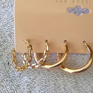 2 Pairs of Gold Hoops